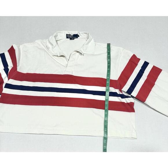 Ralph Lauren Polo Womans Shirt Collared White Blue and Red Stripe Long Sleeve LG - Picture 8 of 11